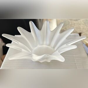 PARTYLITE Splash Candle Holder PO 477 Frosted Star Shaped Candle Holder